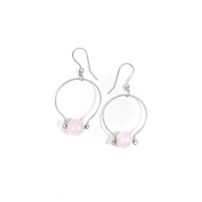 pendientes cuarzo rosado- piedra del amor- onice joyas