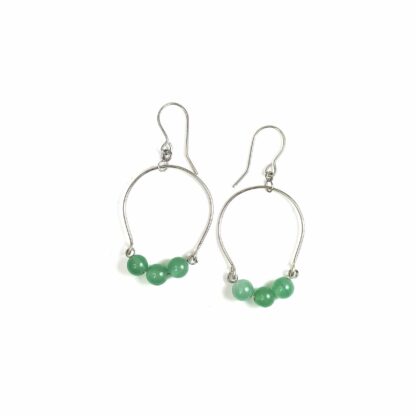 pendientes de aventurina- cuarzo verde natural- piedras reales- onice joyas