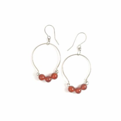 pendientes de cornalina- cuarzo naranja- bisuteria fina- onice joyas