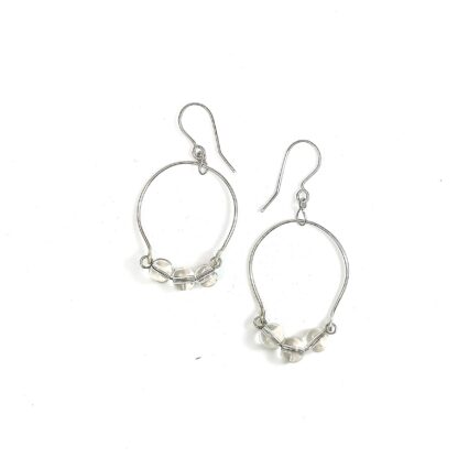 Pendientes de cuarzo cristal- bisuteria artesanal aretes- onice joyas